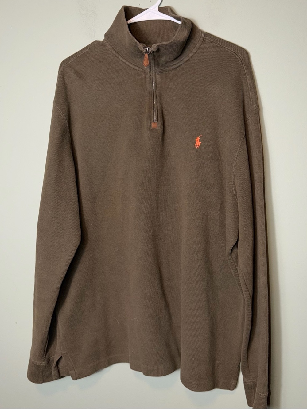 Polo Ralph Lauren Quarter-Zip Fleece Pullover - Brown XL